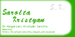 sarolta kristyan business card